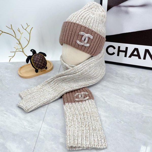 réplica,joyas,joyería,1:1,replica,fake,lujo,barato Chanel nuevo conjunto de gorro y bufanda.