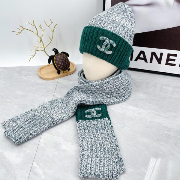 réplica,joyas,joyería,1:1,replica,fake,lujo,barato Chanel nuevo conjunto de gorro y bufanda.