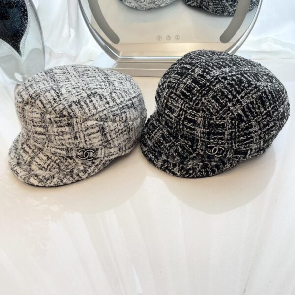 réplica,joyas,joyería,1:1,replica,fake,lujo,barato Gorro Newsboy Chanel de tejido de lana nueva.