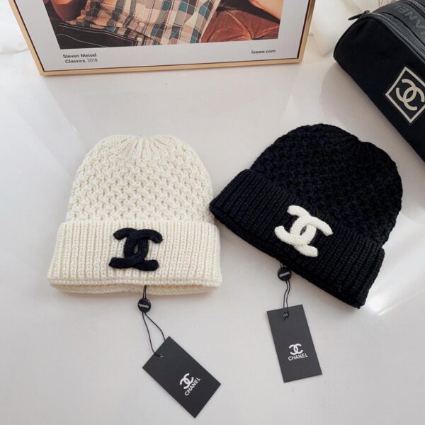 réplica,joyas,joyería,1:1,replica,fake,lujo,barato Gorro Newsboy Chanel de tejido de lana nueva.