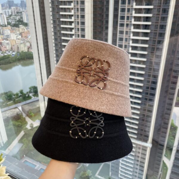 réplica,joyas,joyería,1:1,replica,fake,lujo,barato Loewe nuevo sombrero de pescador de lana de otoño e invierno, sombrero de pescador de piel suave con parte superior plana