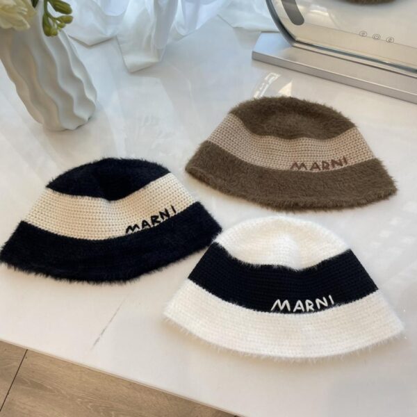 réplica,joyas,joyería,1:1,replica,fake,lujo,barato El nuevo gorro de pescador de punto en colores en contraste de MARNI