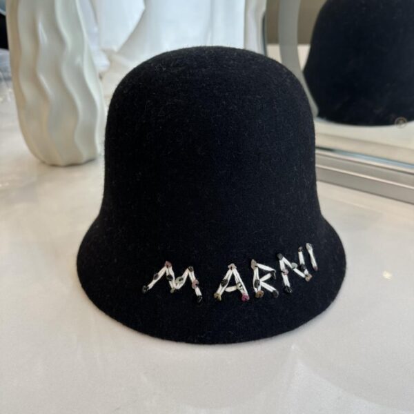 réplica,joyas,joyería,1:1,replica,fake,lujo,barato Marni nuevo sombrero de pescador de lana de doble cara de otoño e invierno 100% lana