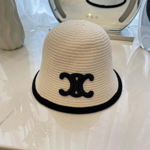 réplica,joyas,joyería,1:1,replica,fake,lujo,barato CELINE nuevo sombrero de pescador a rayas de chenilla