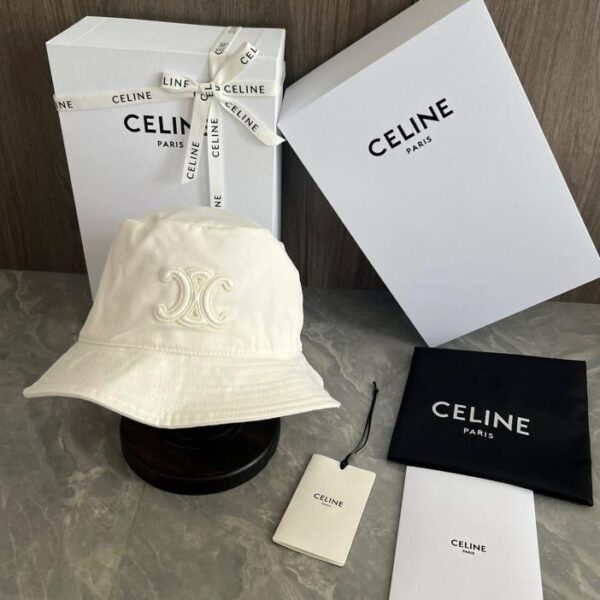 réplica,joyas,joyería,1:1,replica,fake,lujo,barato Gorro de pescador Celine bordado con logo Arco de Triunfo