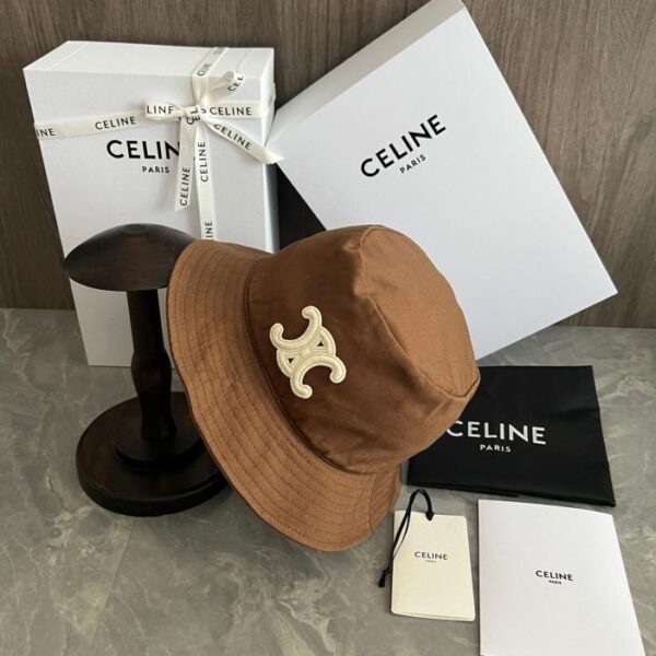 réplica,joyas,joyería,1:1,replica,fake,lujo,barato Gorro de pescador Celine bordado con logo Arco de Triunfo