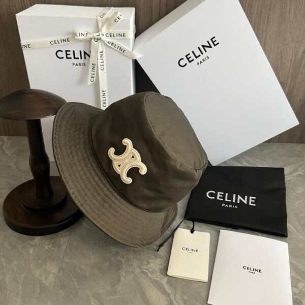 réplica,joyas,joyería,1:1,replica,fake,lujo,barato Gorro de pescador Celine bordado con logo Arco de Triunfo