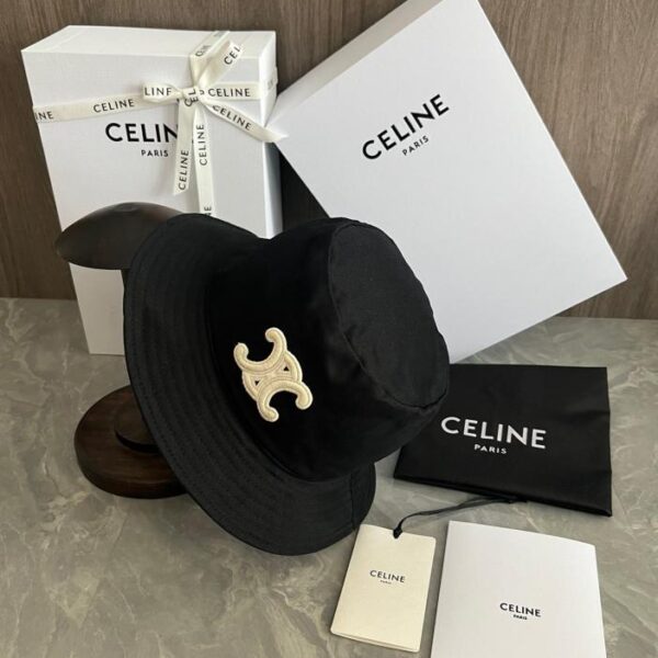 réplica,joyas,joyería,1:1,replica,fake,lujo,barato Gorro de pescador Celine bordado con logo Arco de Triunfo