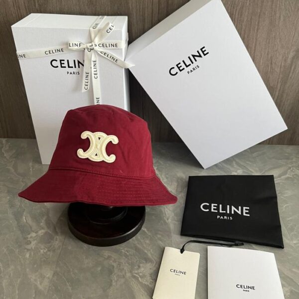 réplica,joyas,joyería,1:1,replica,fake,lujo,barato Gorro de pescador Celine bordado con logo Arco de Triunfo