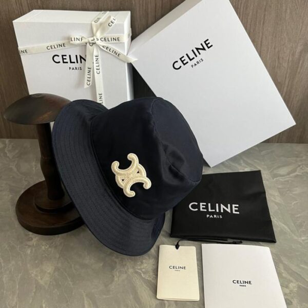 réplica,joyas,joyería,1:1,replica,fake,lujo,barato Gorro de pescador Celine bordado con logo Arco de Triunfo