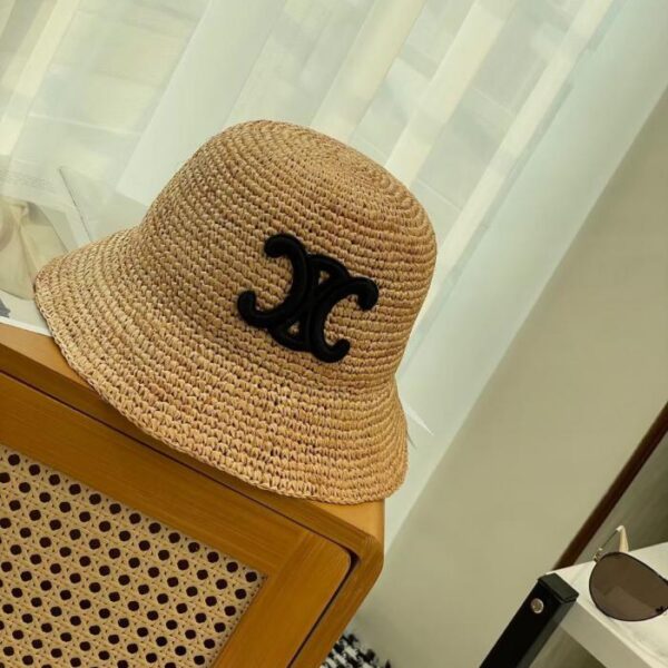 réplica,joyas,joyería,1:1,replica,fake,lujo,barato Celine nuevo sombrero de paja tejido Arco de Triunfo