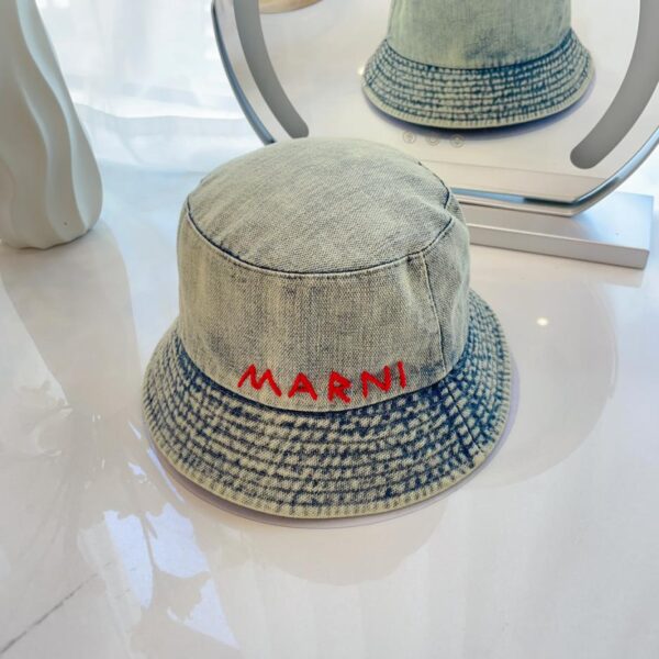 réplica,joyas,joyería,1:1,replica,fake,lujo,barato MARNI sombrero de pescador vaquero nuevo lavado de otoño para hombre y mujer