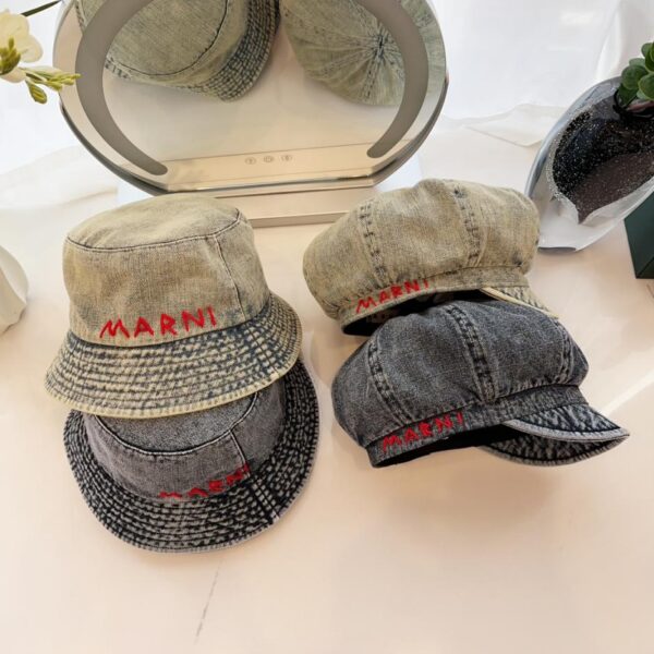 réplica,joyas,joyería,1:1,replica,fake,lujo,barato MARNI sombrero de pescador vaquero nuevo lavado de otoño para hombre y mujer