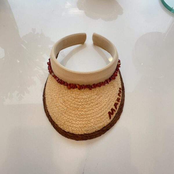 réplica,joyas,joyería,1:1,replica,fake,lujo,barato MARNI primavera y verano nuevo estilo rafia contrastante sombrero de copa vacío