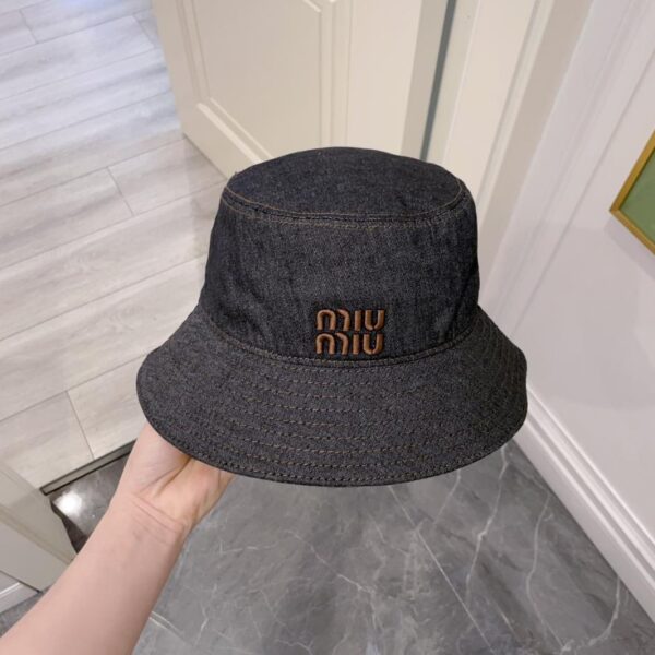 réplica,joyas,joyería,1:1,replica,fake,lujo,barato Miu Miu Sombrero de pescador con visera vaquera vaquera para mujer