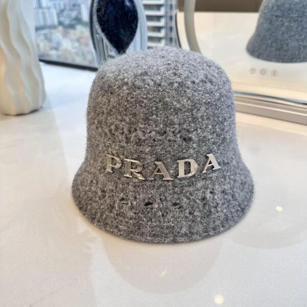 réplica,joyas,joyería,1:1,replica,fake,lujo,barato Prada nuevo sombrero de pescador de punto de doble capa