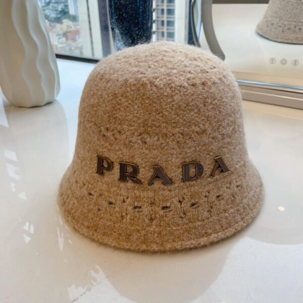 réplica,joyas,joyería,1:1,replica,fake,lujo,barato Prada nuevo sombrero de pescador de punto de doble capa