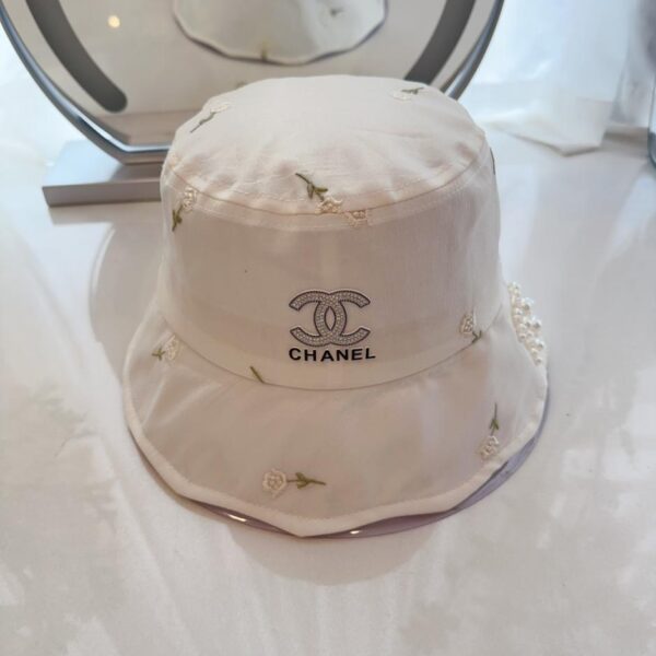 réplica,joyas,joyería,1:1,replica,fake,lujo,barato Sombrero de pescador bordado en jacquard de gasa Chanel