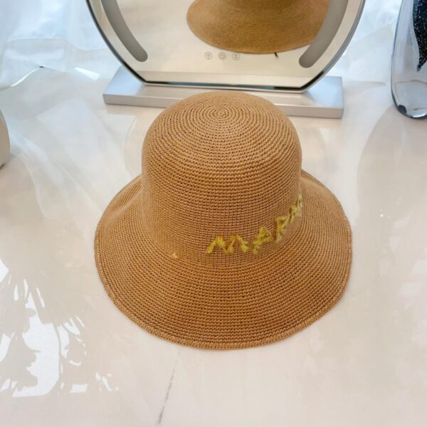 réplica,joyas,joyería,1:1,replica,fake,lujo,barato sombrero de pescador de paja de seda dorado nuevo marni
