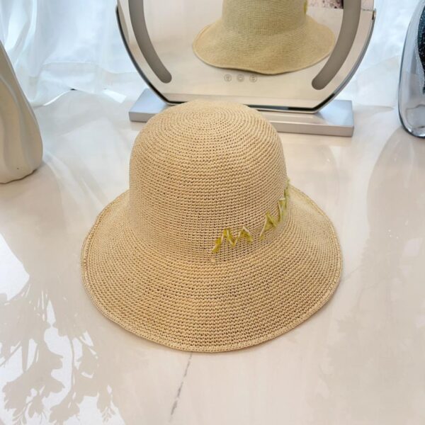 réplica,joyas,joyería,1:1,replica,fake,lujo,barato sombrero de pescador de paja de seda dorado nuevo marni