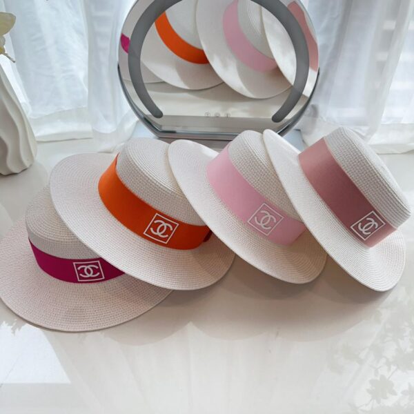 réplica,joyas,joyería,1:1,replica,fake,lujo,barato Chanel nuevo sombrero plano con correas de colores