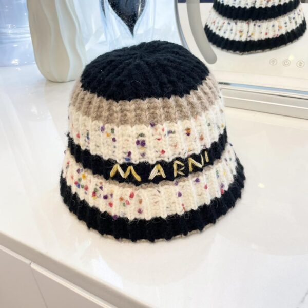 réplica,joyas,joyería,1:1,replica,fake,lujo,barato MARNI nuevo gorro de pescador de punto a rayas de varios colores