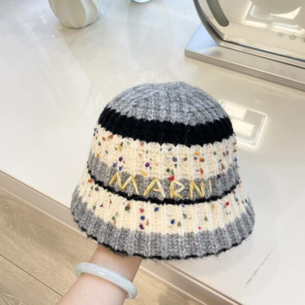 réplica,joyas,joyería,1:1,replica,fake,lujo,barato MARNI nuevo gorro de pescador de punto a rayas de varios colores