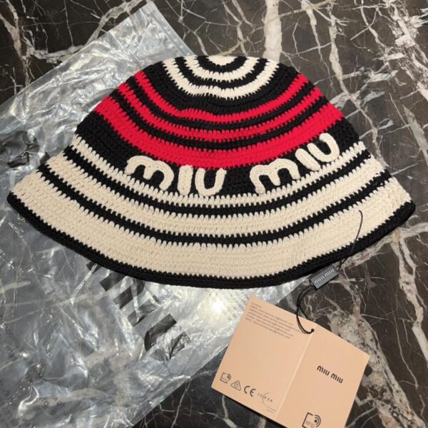 réplica,joyas,joyería,1:1,replica,fake,lujo,barato MiuMiu nuevo gorro de punto hecho a mano con bloques de color