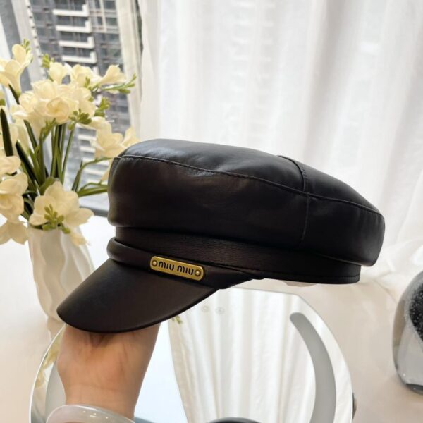 réplica,joyas,joyería,1:1,replica,fake,lujo,barato MiuMiu nuevo sombrero militar de cuero