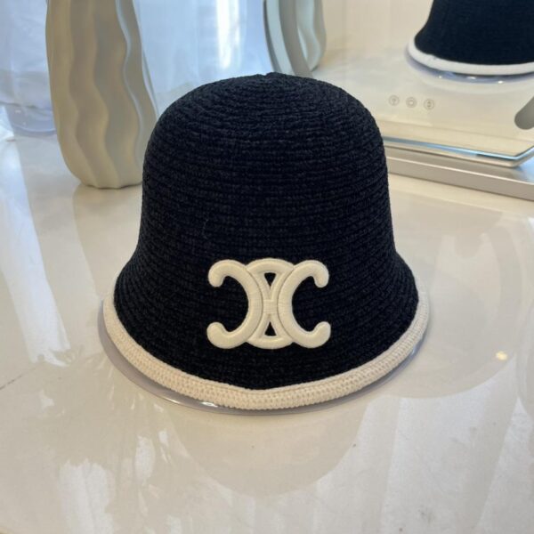 réplica,joyas,joyería,1:1,replica,fake,lujo,barato CELINE nuevo sombrero de pescador a rayas de chenilla