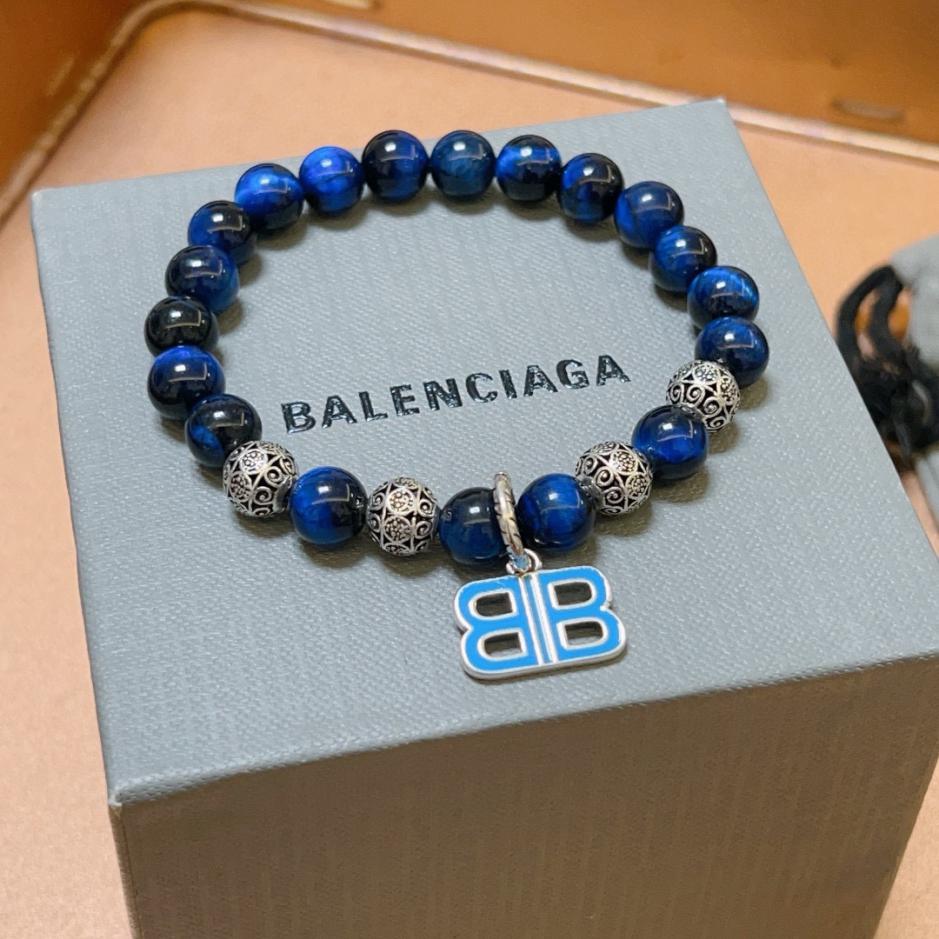 réplica,joyas,joyería,1:1,replica,fake,lujo,barato réplica,joyas,joyería,1:1,replica,fake,lujo,barato Pulsera Balenciaga con piedra natural ojo de tigre para hombre y mujer (F6BF)
