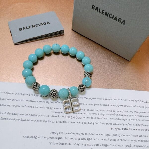 réplica,joyas,joyería,1:1,replica,fake,lujo,barato Pulsera Balenciaga de lapislázuli natural para hombre y mujer (68A3)