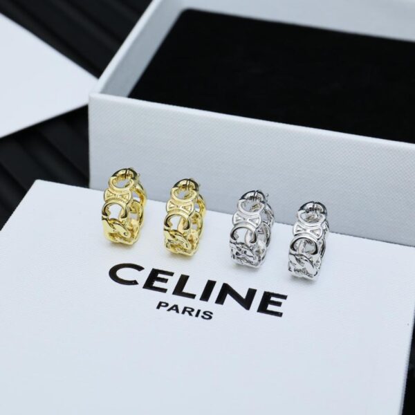 réplica,joyas,joyería,1:1,replica,fake,lujo,barato Pendientes de aro con letras Celine Arc de Triomphe (03C2)