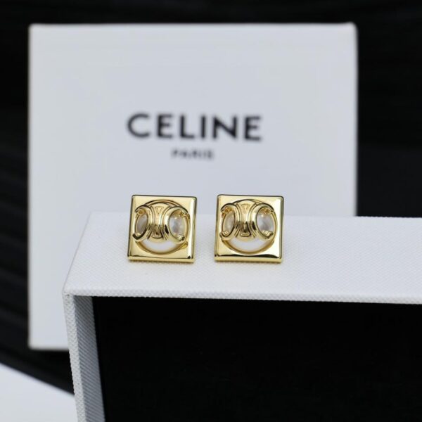réplica,joyas,joyería,1:1,replica,fake,lujo,barato Pendientes de perlas cuadradas nuevos Celine Arc de Triomphe (7DA0)