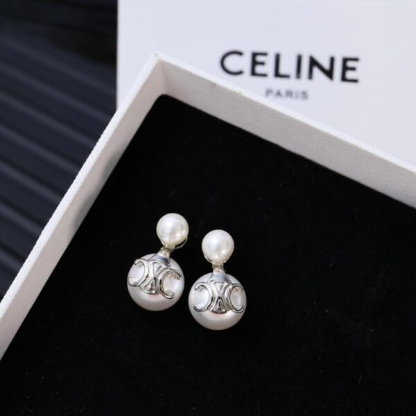 réplica,joyas,joyería,1:1,replica,fake,lujo,barato Pendientes Celine Arc de Triomphe Pearl Bulb (9D5A)