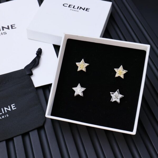 réplica,joyas,joyería,1:1,replica,fake,lujo,barato Los nuevos pendientes Celine Arc de Triomphe con estrella de cinco puntas se pueden usar dos veces (9957)