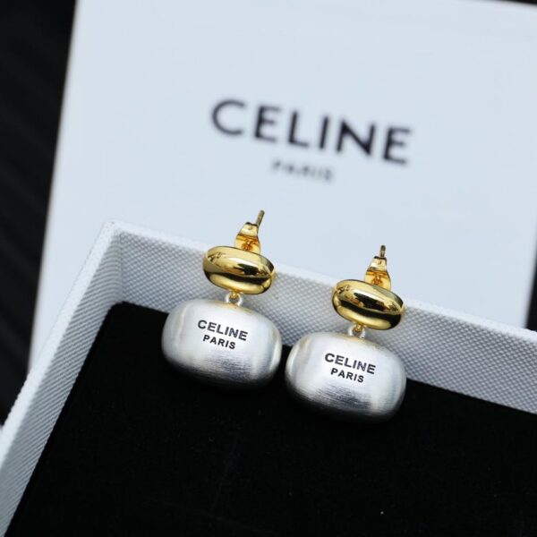réplica,joyas,joyería,1:1,replica,fake,lujo,barato Pendientes colgantes bicolor CELINE (9F5F)