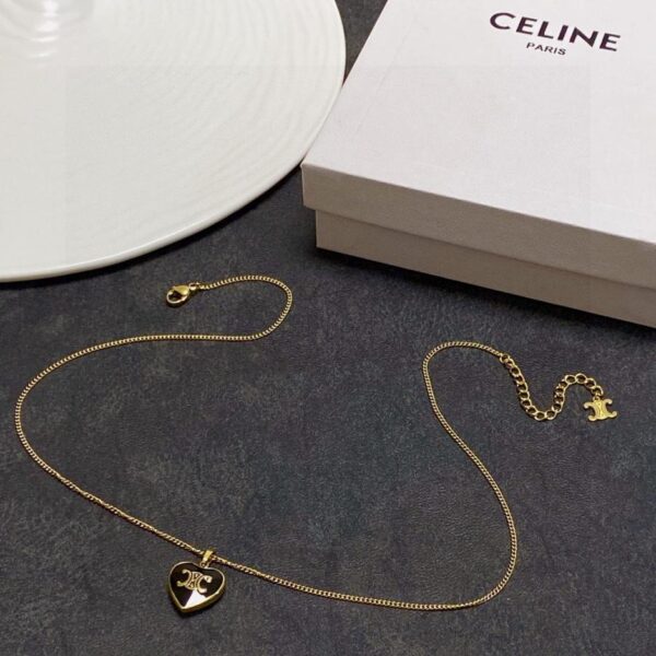 réplica,joyas,joyería,1:1,replica,fake,lujo,barato Collar de doble capa con corazón de melocotón nuevo de Celine (2A80)