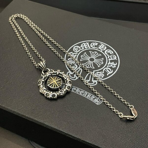 réplica,joyas,joyería,1:1,replica,fake,lujo,barato [Calidad de mostrador] Colgante personalizado con collar retro clásico nuevo de corazones cromados (F38C)