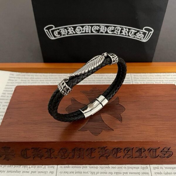 réplica,joyas,joyería,1:1,replica,fake,lujo,barato [Calidad de mostrador] Pulsera de plumas retro clásica con corazones cromados (CE90)