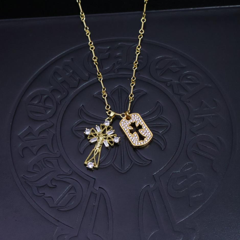 réplica,joyas,joyería,1:1,replica,fake,lujo,barato réplica,joyas,joyería,1:1,replica,fake,lujo,barato Corazones cromados ️Collar de oro de 22k (263C)