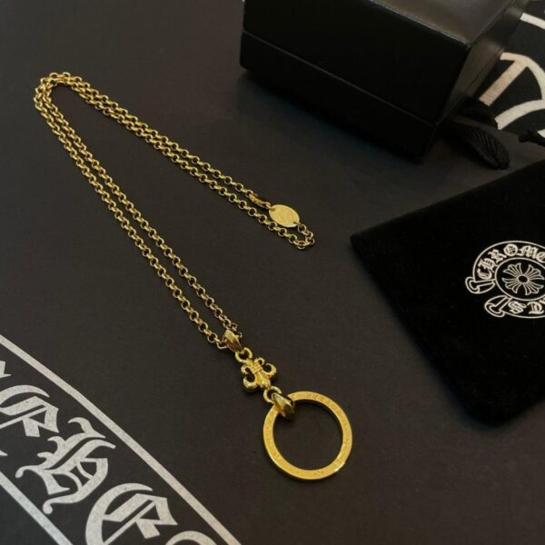 réplica,joyas,joyería,1:1,replica,fake,lujo,barato [Calidad de mostrador] Corazones cromados Nuevo collar clásico de oro con múltiples elementos Colgante de anillo de flor exploradora (D57F)