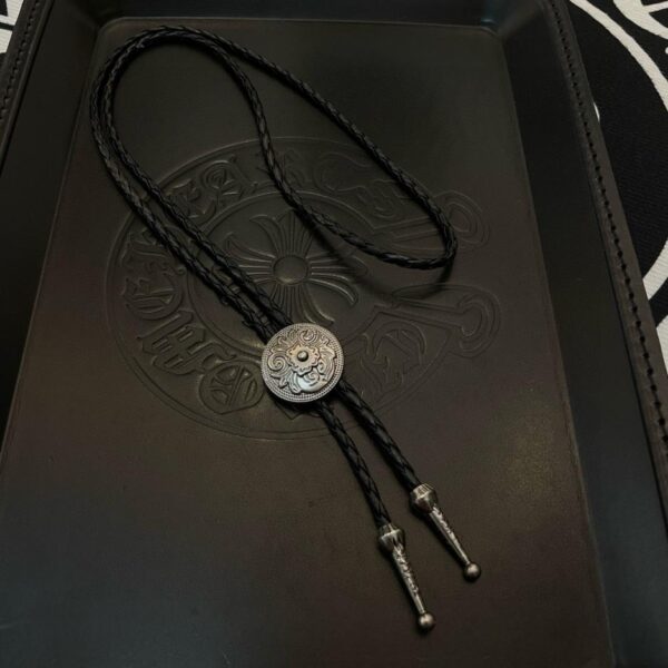 réplica,joyas,joyería,1:1,replica,fake,lujo,barato [Calidad de contador] Chrome Hearts nuevo collar de cuerda de cuero cruzado (F6F7)