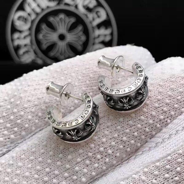 réplica,joyas,joyería,1:1,replica,fake,lujo,barato Pendientes con cruz de corazón de cuervo para hombre y mujer (C91C)