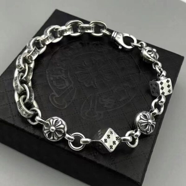 réplica,joyas,joyería,1:1,replica,fake,lujo,barato Pulsera cruzada de corazones cromados Pulsera de pareja para hombres y mujeres (401C)