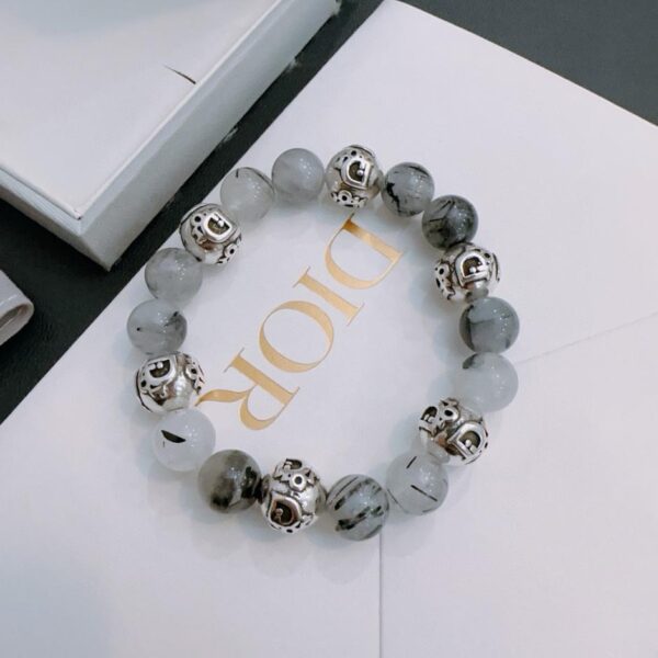 réplica,joyas,joyería,1:1,replica,fake,lujo,barato Pulsera estilo pareja Dior con ágata multielemento y plata tailandesa (A3E6)