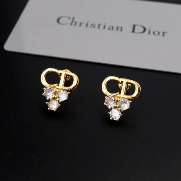 réplica,joyas,joyería,1:1,replica,fake,lujo,barato Aretes Dior CD con tres diamantes (210F)
