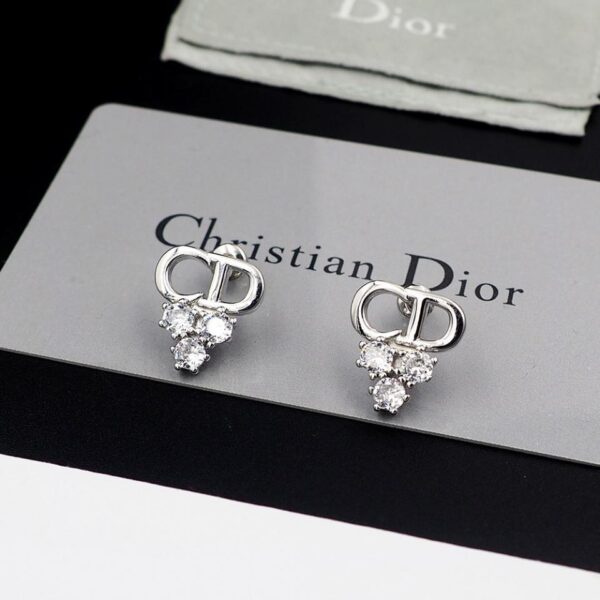réplica,joyas,joyería,1:1,replica,fake,lujo,barato Aretes Dior CD con tres diamantes (FFC2)