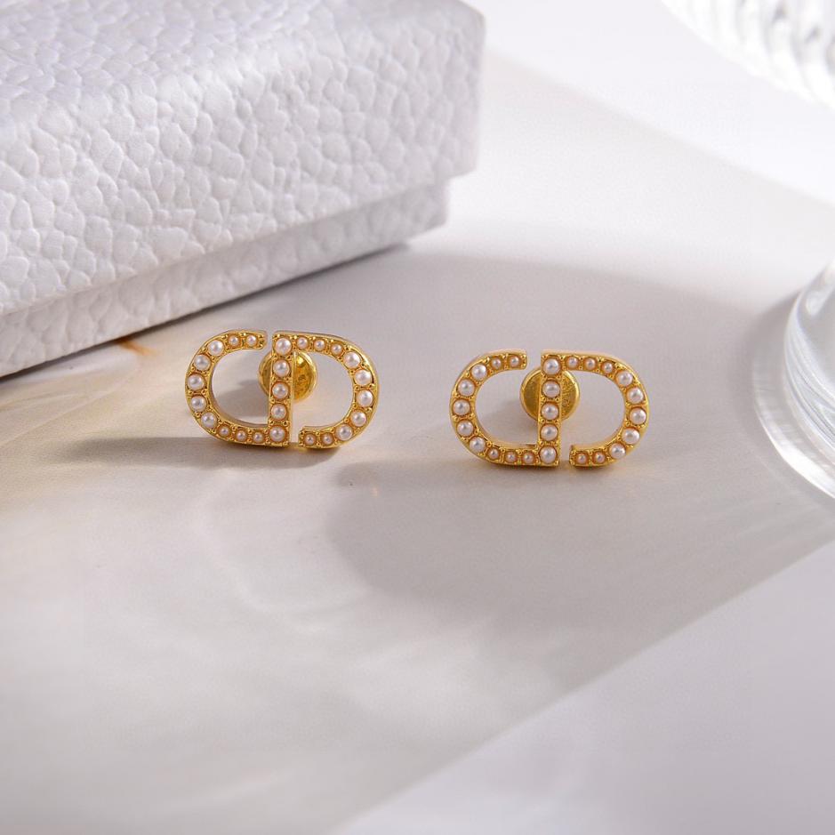 réplica,joyas,joyería,1:1,replica,fake,lujo,barato réplica,joyas,joyería,1:1,replica,fake,lujo,barato Pendientes Dior con letras nuevas (4A6A)