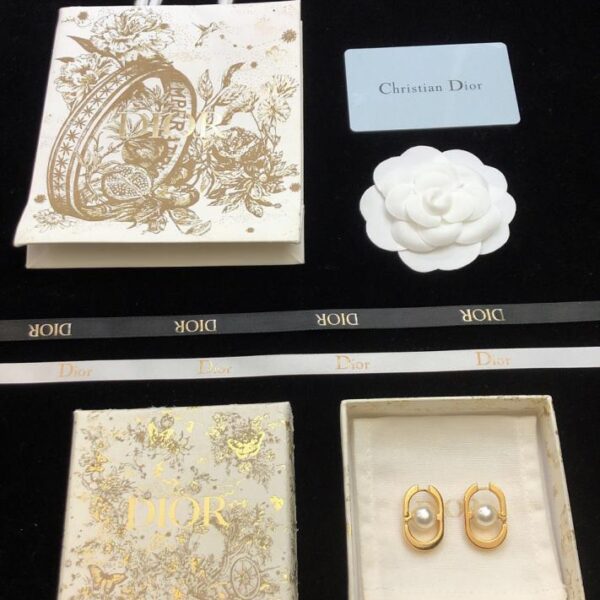 réplica,joyas,joyería,1:1,replica,fake,lujo,barato Pendientes DIOR cd letter sitio web oficial última aguja de plata S925 (4C1B)